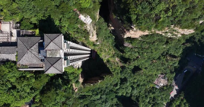 Observation elevator at mountain of Zhangjiajie Wulingyuan National Park,China