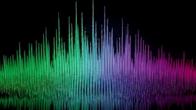 Colorful abstract sound wave equalizer pulse animation audio music visualizer frequency