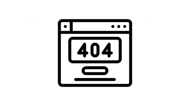404 error minimalist stroke animation
