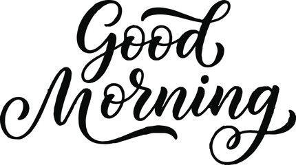 Elegant hand lettered 'good morning' calligraphy positive greeting design © MDAZHAR