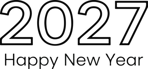 Bold 2027 new year graphic modern typography and celebration design © MDAZHAR