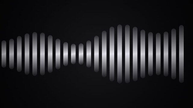 Pulsing gray bars on black background with rounded tops and gradient shading