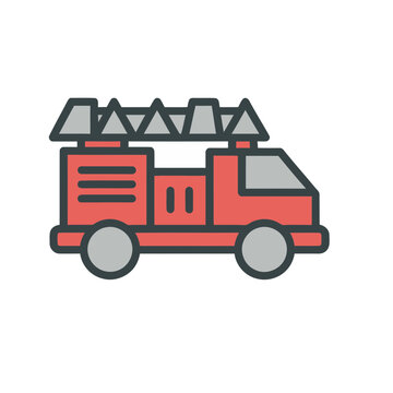 Red fire truck icon