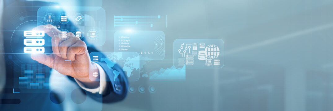 Server tech hand-holds Hosting solutions via network backbones for website uptime stability. Reliable cloud infrastructure provides the necessary space for businesses to scale online quickly.