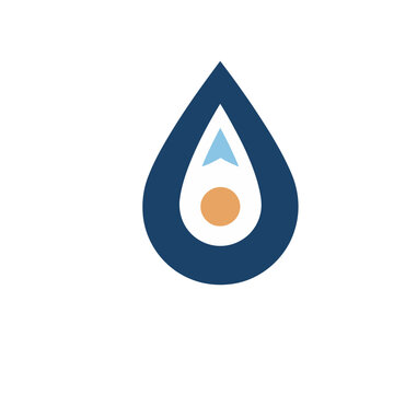 Abstract Drop Shape with Geometric Elements