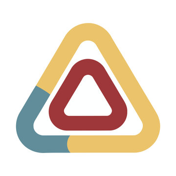 Abstract geometric shapes in yellow, red, and blue