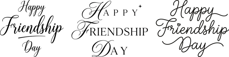 Happy friendship day calligraphy designs elegant typography for cards gifts social media posts © Mafroza Ali Nima