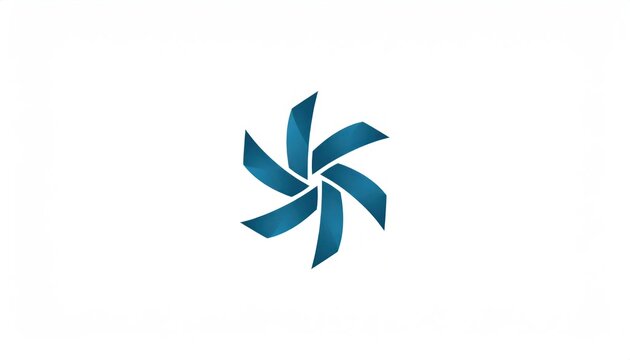 Teal abstract propeller fan blade logo icon.