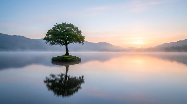 Misty morning on the lake