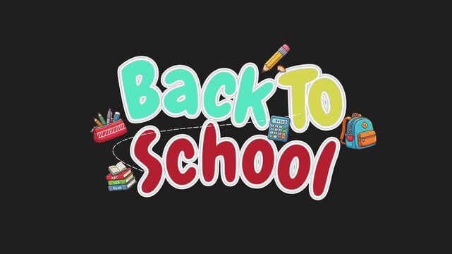 Back to School Text Animation with Smooth In and Out Reveal on Transparent Alpha Background in 4K_3