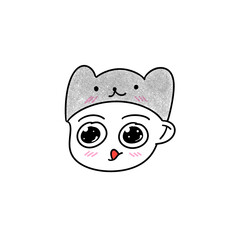 Fototapeta premium FaceSuk 45 Cute Cartoon Avatar Head Expression Illustration