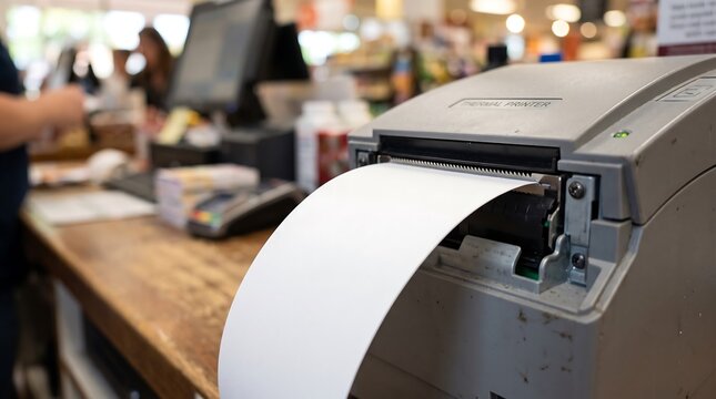 Blank White Receipt Printing from Point of Sale Terminal