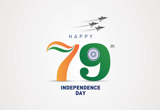 Happy 79th Independence day of India concept vector Illustration design.	
