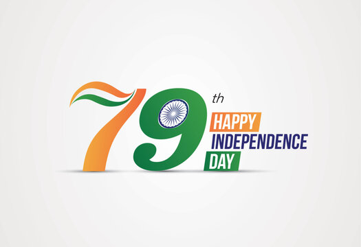 Happy 79th Independence day of India concept vector Illustration design.	