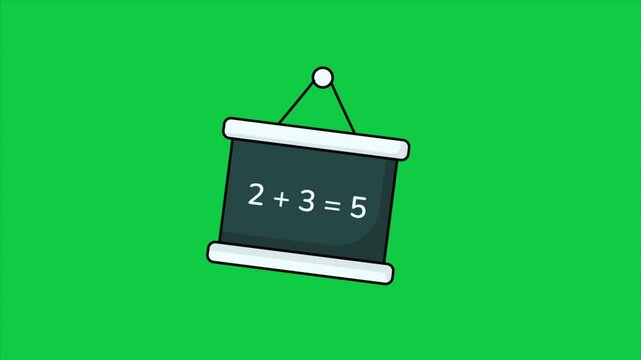 simple colorful black presentation board back to school icon animation