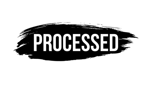 Processed Text on Black Brush Stroke Background