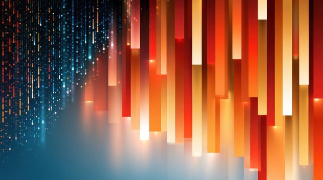 Abstract digital data rain and vertical light bars background evoking futuristic technology and motion