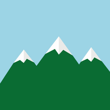 Geometric Snowy Mountain Ridges Flat Graphic Illustration