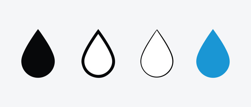 teardrop shapes in black blue and white colors for design and illustration purposes  simple vector graphics