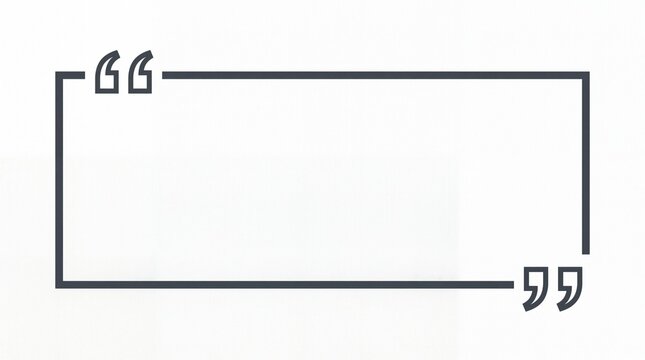 Minimalist quote text box with speech marks