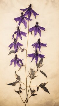 Real pressed Lobelia flower lavender purple.