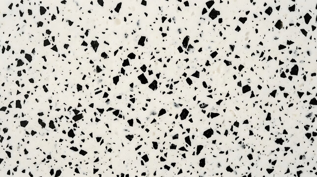 White speckled black terrazzo surface texture background pattern speckles