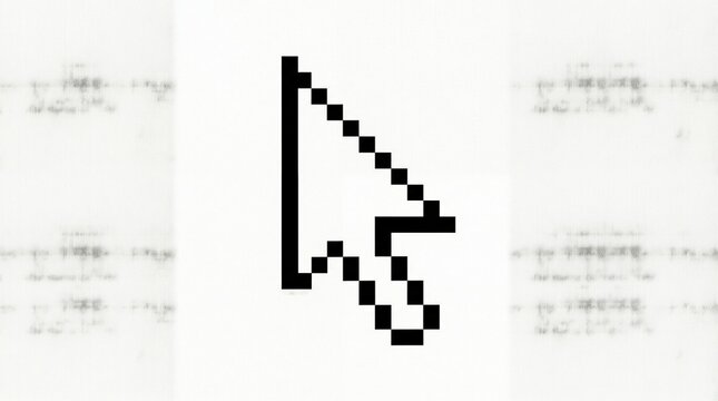 Black pixelated computer mouse cursor arrow icon