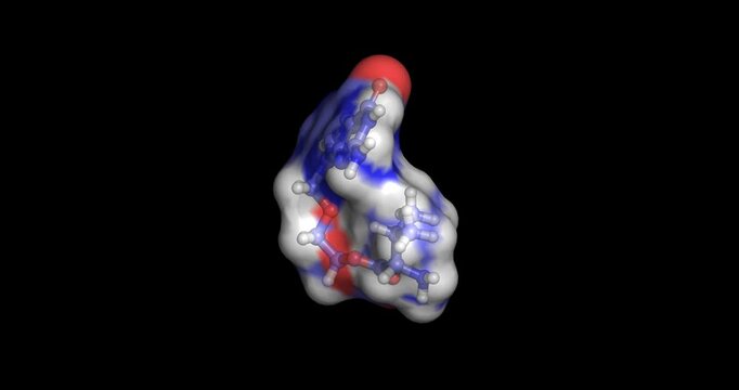 Valacyclovir, antiviral prodrug for herpes simplex and varicella zoster infections, 3D molecule spinning, 4K