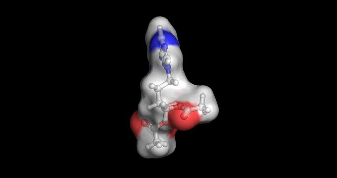 Famciclovir, antiviral prodrug for herpes zoster and varicella zoster infections, 3D molecule spinning, 4K