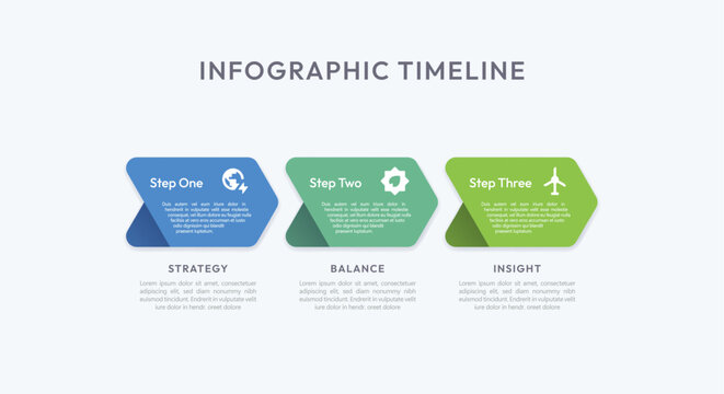 Professional 3 step infographic template featuring modern number icons, workflow timeline, business process chart, data visualization, presentation layout, roadmap structure, editable vector graphics.