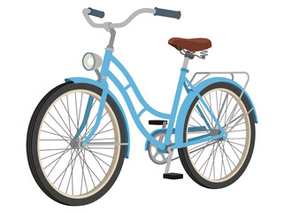 Fototapeta premium Blue Vintage Cruiser Bicycle Flat Vector Illustration