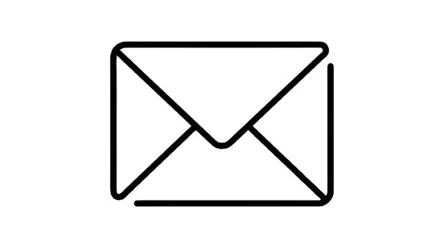 A simple line drawing of an envelope on a plain background