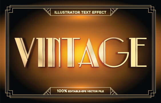 luxury vintage frame art deco style font editable text