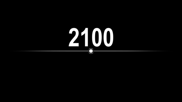 2100 Timeline Slider Animation on Black Background
