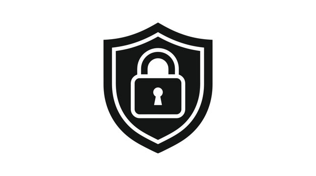 Shield with padlock icon symbolizing security and protection
