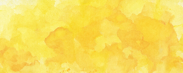 Obraz premium Abstract Yellow Watercolor Texture Background Panoramic Banner Graphic
