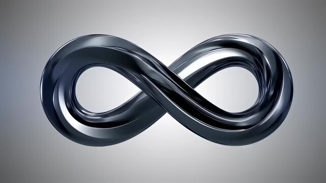 Infinity Symbol Black Metallic Object.