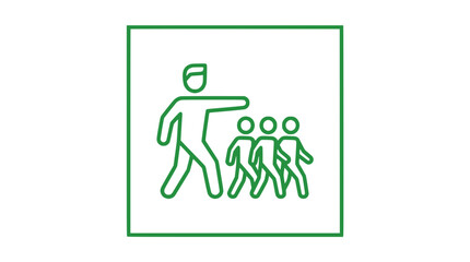 Fototapeta premium Leader Guiding Group Forward Icon