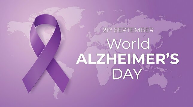 World alzheimer's day awareness background with map alzheimer awareness