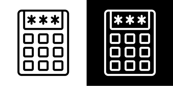 Pin Pad Icon Set White Style Collection