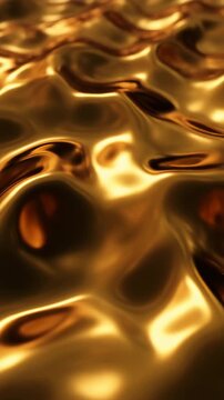 Abstract Rippling Liquid Gold Texture Background Generative AI