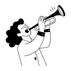 An illustration of trumpet player in sketchy style © Vectors Market