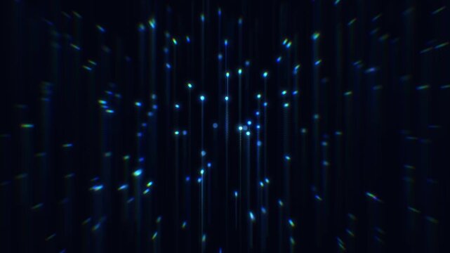 High tech abstract background with light trails. Futuristic power stream motion in cyberspace. stripes and shiny particle animation for innovation data flow concept. Seamless.