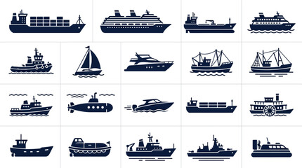 Collection of various ship and boat types. © Ira Project