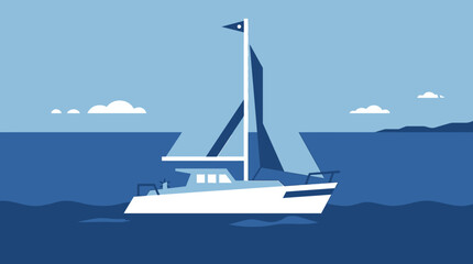 Sailing yacht on calm ocean waters. © Ira Project