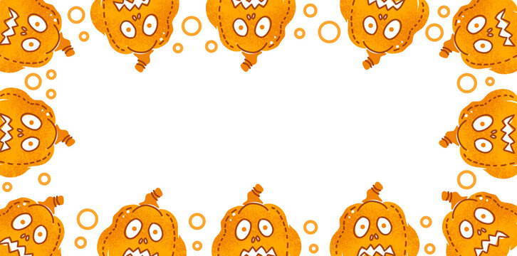 Fun halloween pumpkin border frame for seasonal greeting cards