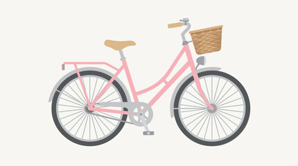 Fototapeta premium A pink bicycle with a basket.