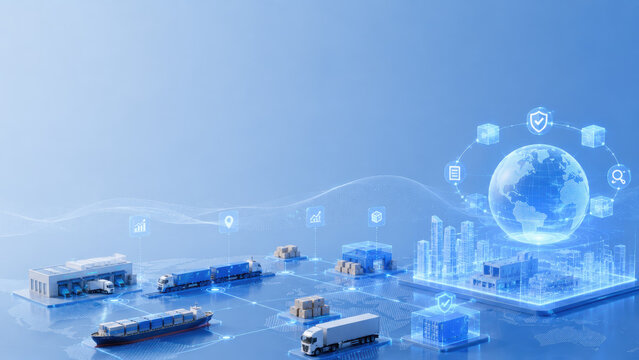 Global supply chain control tower monitoring secure connected freight operations
