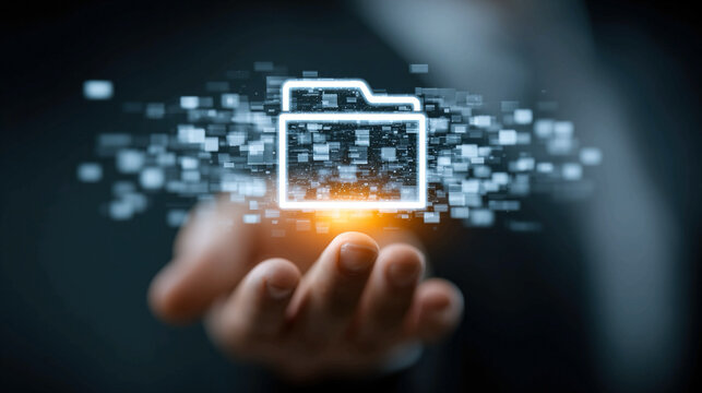 Document management system concept with digital storage organization workflow automation data security file tracking centralized repository and enterprise content management solution