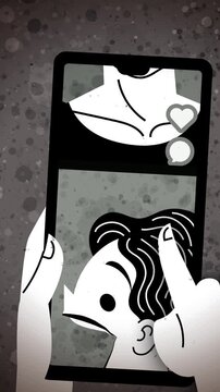 person doomscrolling through social media reels and influencer videos